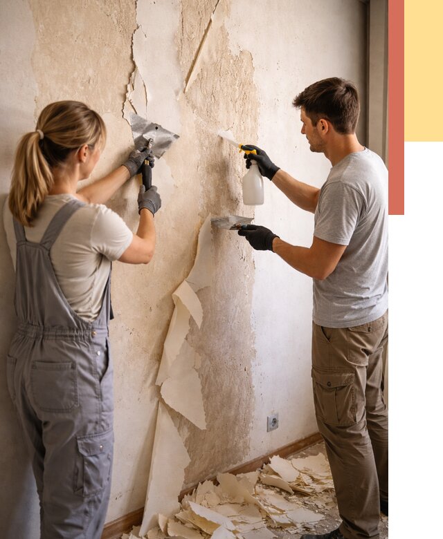 Снятие старых обоев в чайковском от 5314 руб. под ключ недорого | ОТДЕЛОЧНИК-Чкв