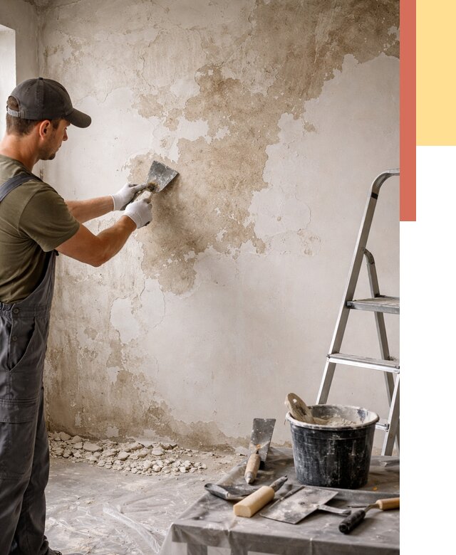 Снятие старой шпаклевки в чайковском от 1872 руб. — быстро и недорого | ОТДЕЛОЧНИК-Чкв