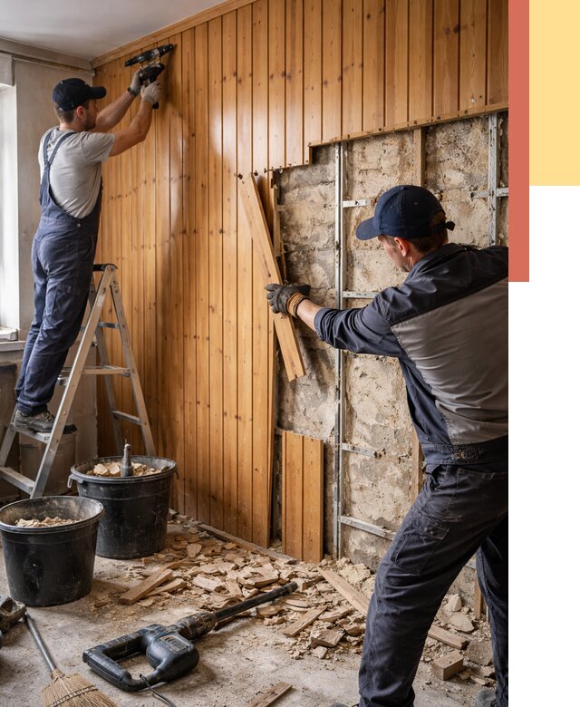 Демонтаж вагонки со стен в чайковском от 1468 руб. — снятие, удаление, срочно | ОТДЕЛОЧНИК-Чкв