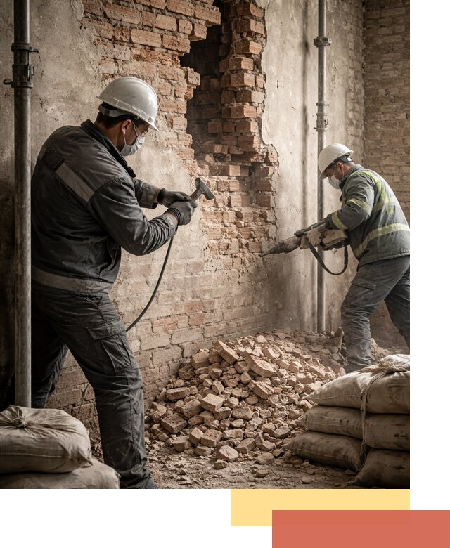 Демонтаж кирпичных стен в чайковском быстро и безопасно