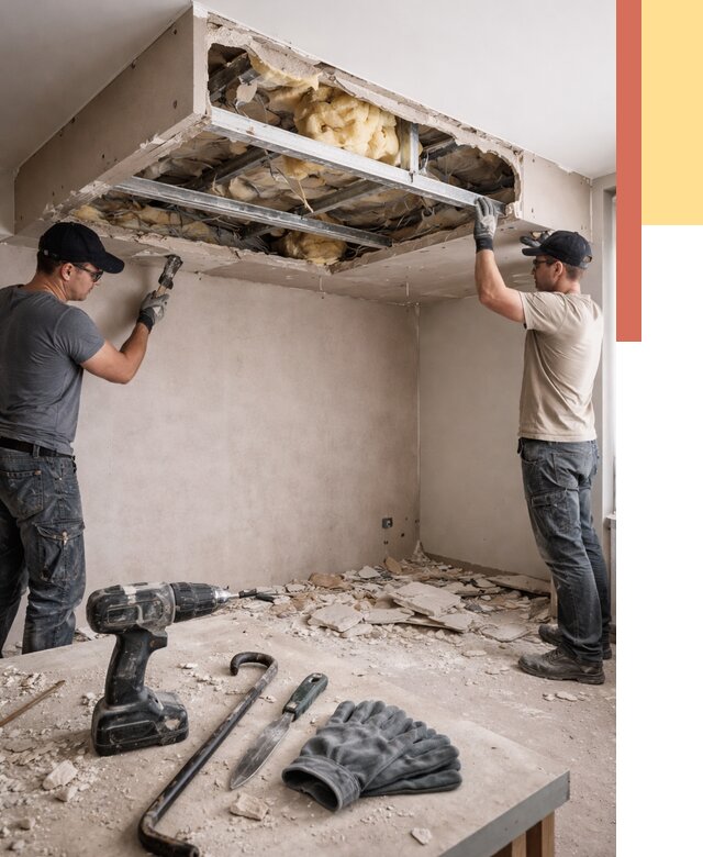 Демонтаж короба из гипсокартона в чайковском от 1538 руб. — быстро и недорого | ОТДЕЛОЧНИК-Чкв