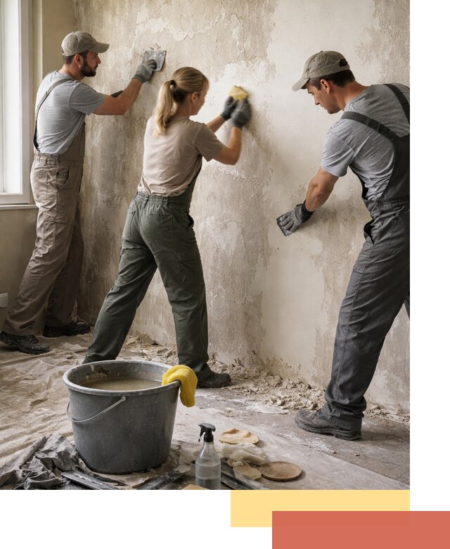 Очистка стен от клея и грунтовки в чайковском качественно и быстро