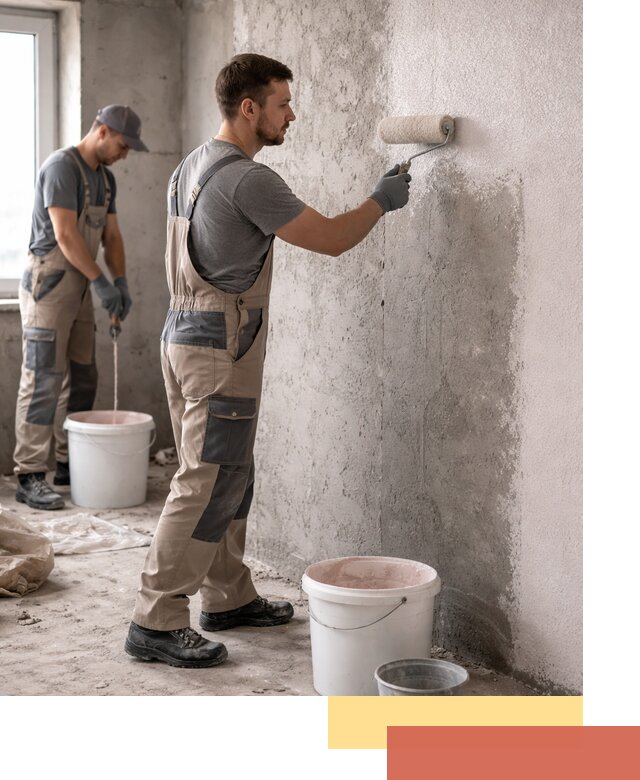 Нанесение бетоноконтакта на стены в чайковском для последующей отделки