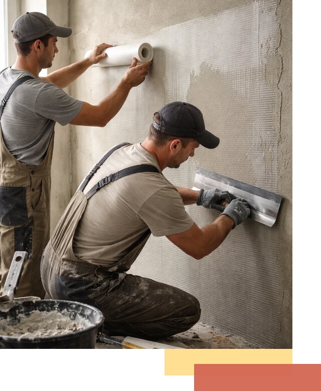 Армирование стен стеклосеткой в чайковском для прочной отделки