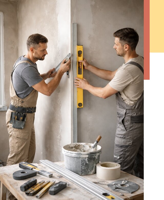 Выведение углов стен в чайковском от 1872 руб. быстро и недорого | ОТДЕЛОЧНИК-Чкв