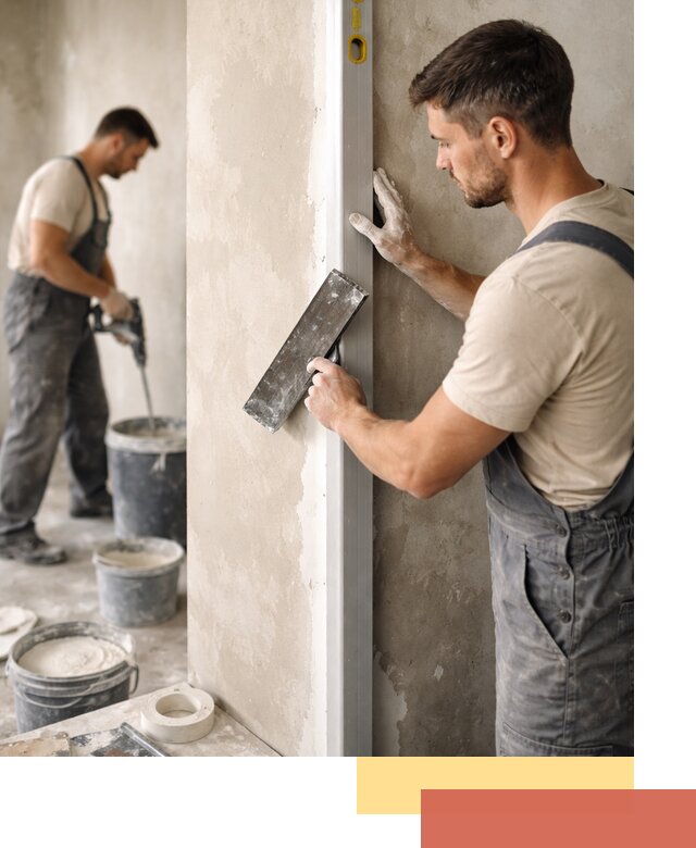 Выведение углов стен в чайковском: монтаж и оштукатуривание