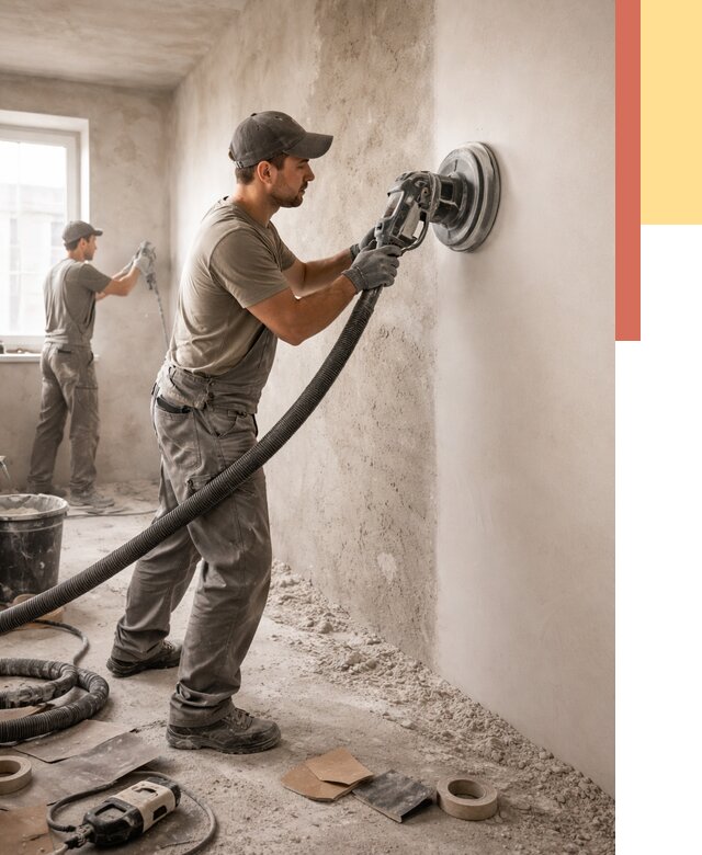 Шлифовка стен в чайковском от 1215 руб/м2 — быстро и недорого | ОТДЕЛОЧНИК-Чкв