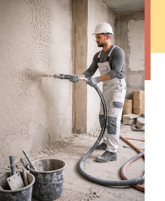 Машинная штукатурка стен в чайковском под ключ от 6579 руб./м2 | ОТДЕЛОЧНИК-Чкв