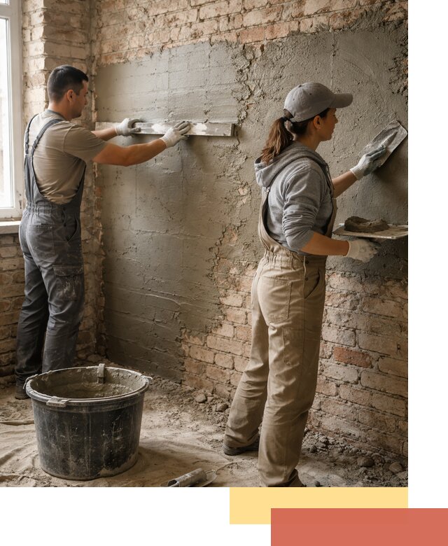 Штукатурка кирпичных стен в чайковском — качественно и надежно