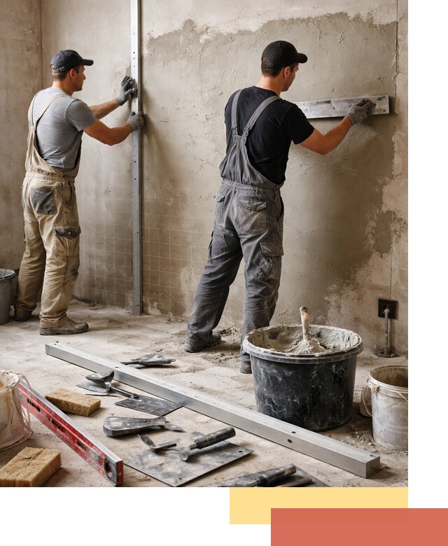 Профессиональная штукатурка стен под плитку в чайковском