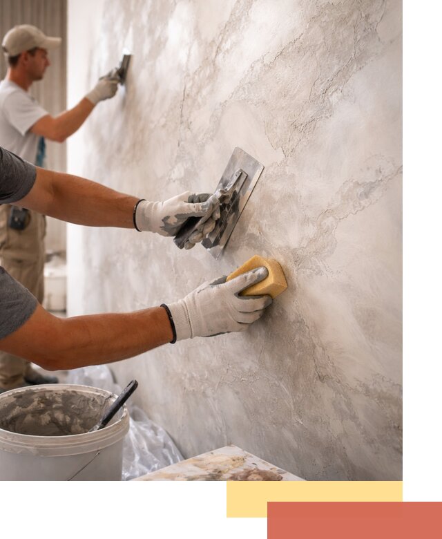 Декоративная штукатурка под мрамор в чайковском для стен и потолков