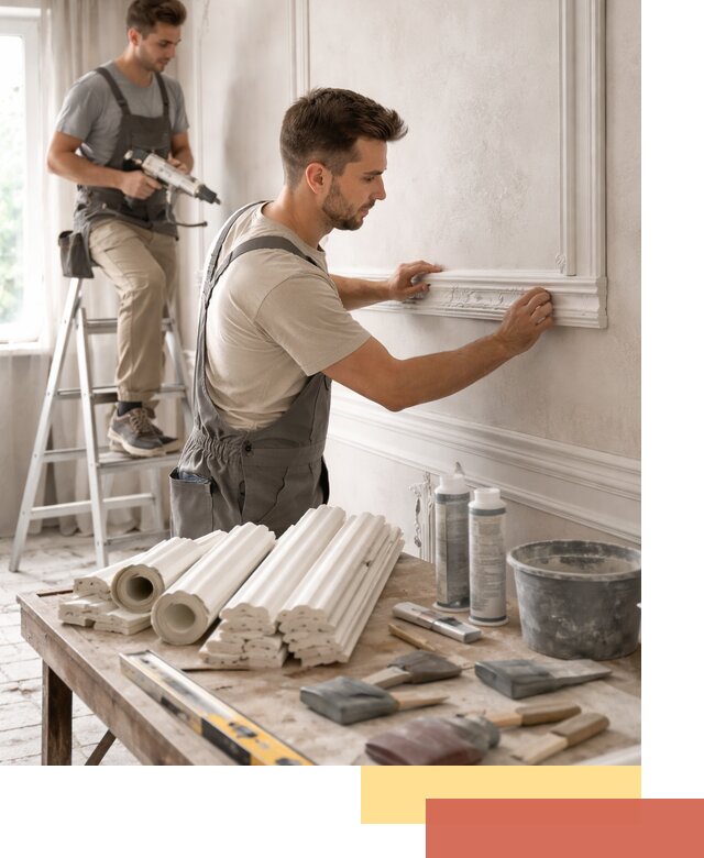 Монтаж лепнины на стены в чайковском профессионально и качественно