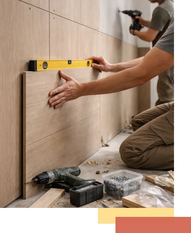 Профессиональный монтаж МДФ панелей на стены в чайковском