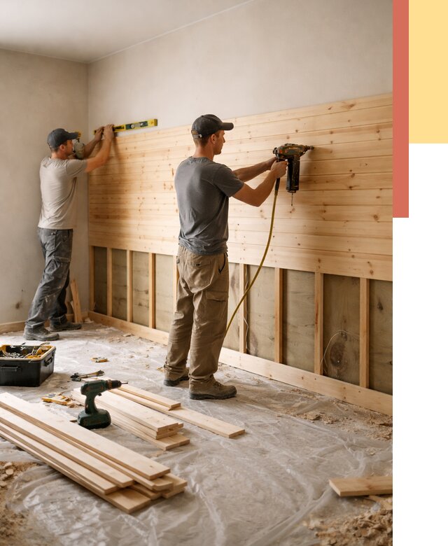 Монтаж деревянной вагонки на стены в чайковском от 7591 руб. | Услуги монтажа вагонки | ОТДЕЛОЧНИК-Чкв