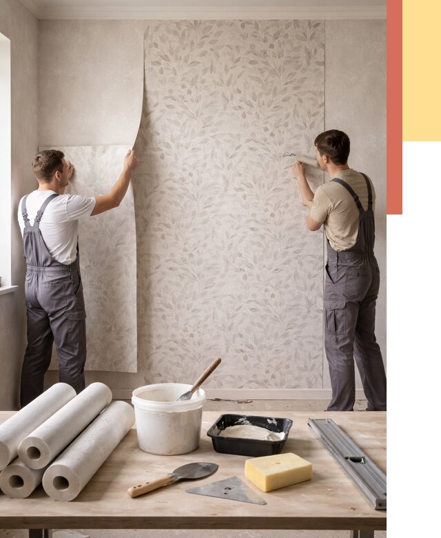 Поклейка обоев с подбором рисунка в чайковском от 3542 руб. | ОТДЕЛОЧНИК-Чкв - быстро и недорого