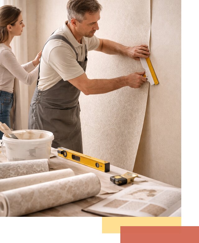 Поклейка обоев с подбором рисунка в чайковском