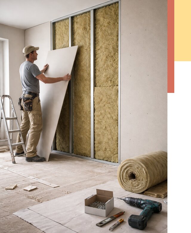 Перегородка из гипсокартона с шумоизоляцией в чайковском от 3158 руб. | ОТДЕЛОЧНИК-Чкв