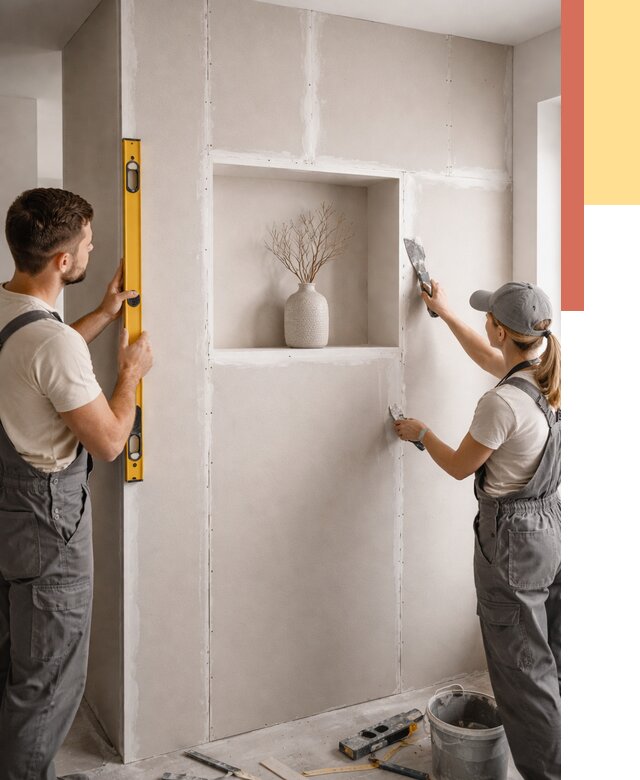 Перегородка из гипсокартона с нишей в чайковском от 3289 руб. под ключ | ОТДЕЛОЧНИК-Чкв