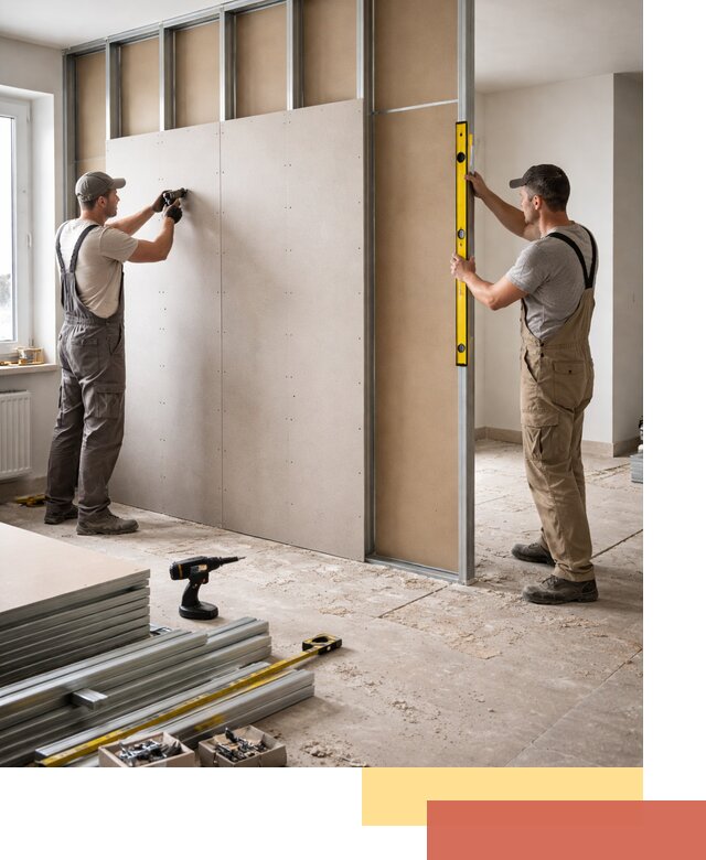 Зонирующая перегородка из гипсокартона под ключ в чайковском