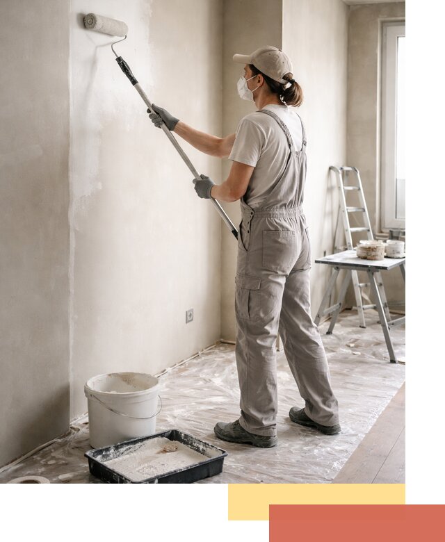 Покраска перегородок из гипсокартона в чайковском качественно и недорого