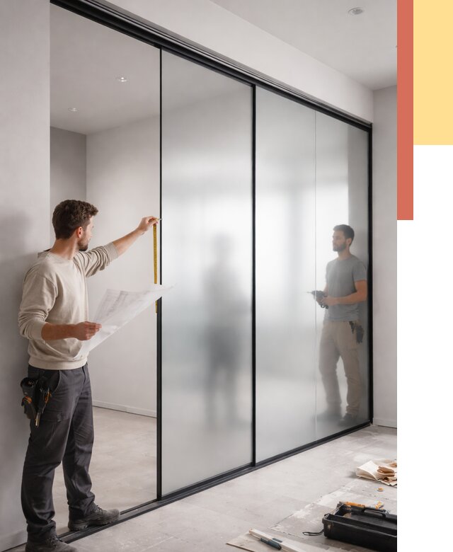 Матовые стеклянные перегородки в чайковском от 8603 руб. — монтаж и установка | ОТДЕЛОЧНИК-Чкв