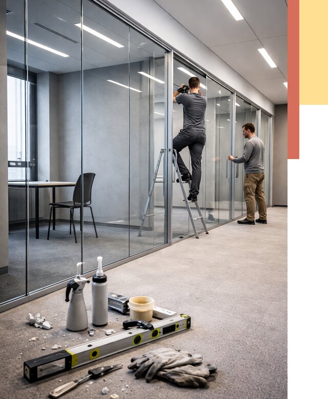 Стеклянные офисные перегородки в чайковском от 8603 руб. — монтаж и установка | ОТДЕЛОЧНИК-Чкв