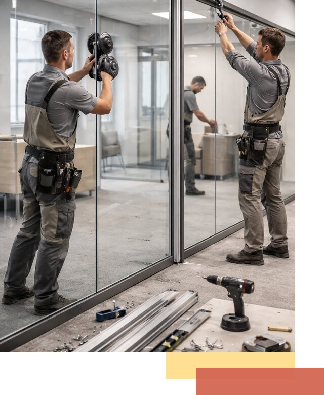 Стеклянные офисные перегородки под ключ в чайковском