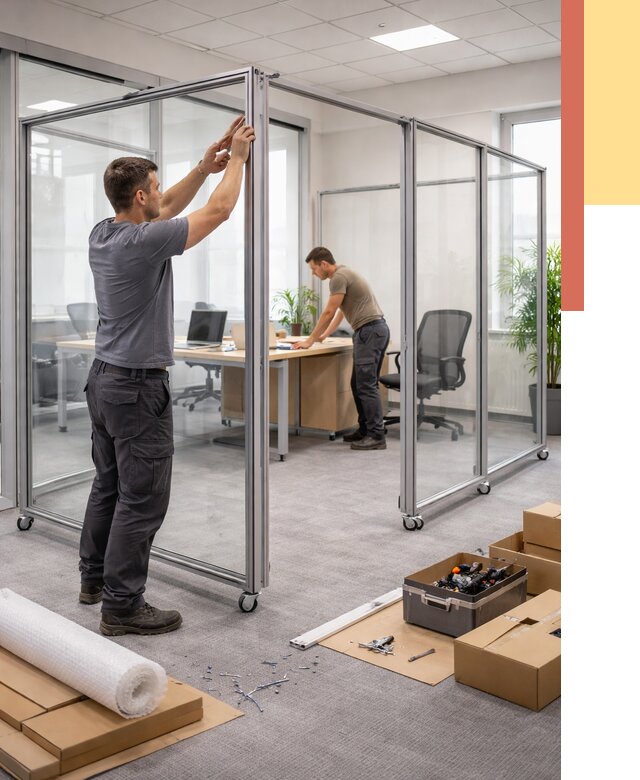 Мобильные офисные перегородки в чайковском от 12651 руб. — установка под ключ | ОТДЕЛОЧНИК-Чкв