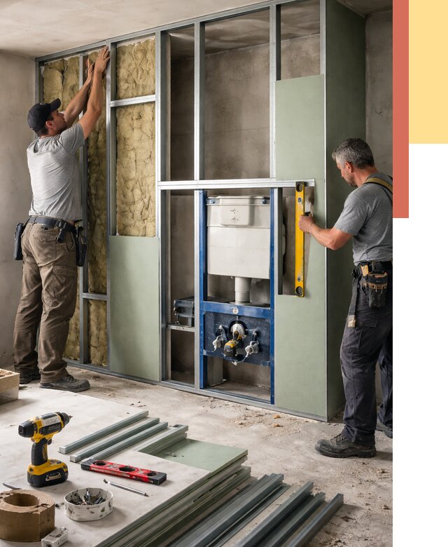 Установка сантехнических перегородок в чайковском от 8603 руб. | ОТДЕЛОЧНИК-Чкв