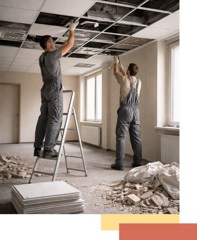 Демонтаж потолков Армстронг профессионально в чайковском