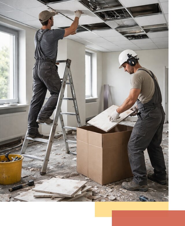 Демонтаж потолочной плитки в чайковском быстро и аккуратно