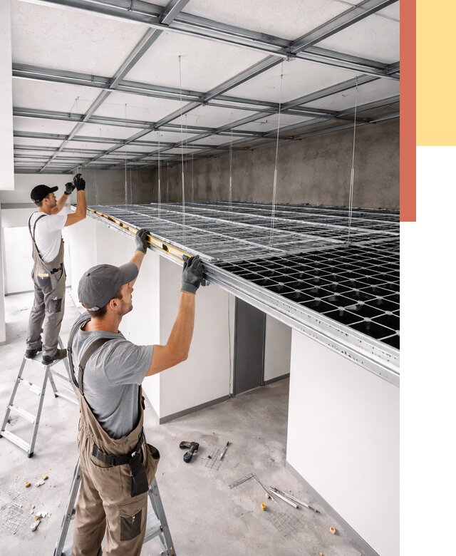 Монтаж потолка грильято в чайковском от 455 руб./м² — быстрая сборка под ключ | ОТДЕЛОЧНИК-Чкв