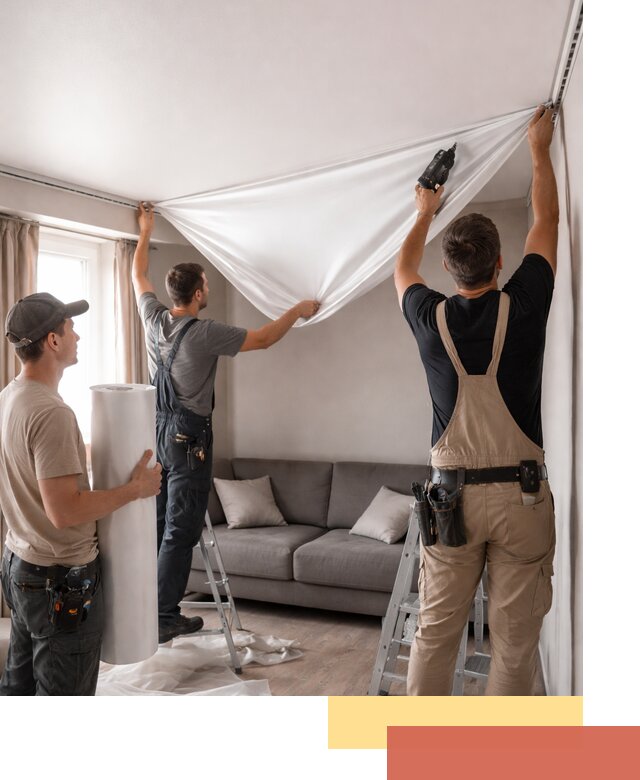 Монтаж сатинового натяжного потолка в чайковском качественно и быстро