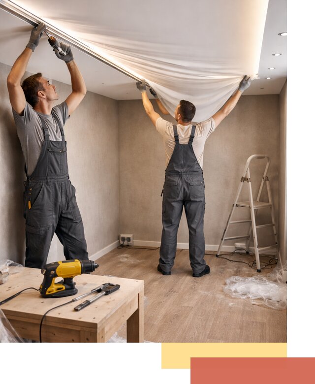 Монтаж натяжного потолка с подсветкой в чайковском цена и сроки