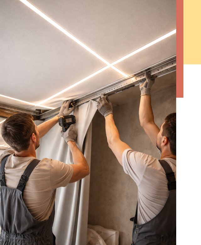 Монтаж натяжного потолка со световыми линиями в чайковском от 1215 руб. | ОТДЕЛОЧНИК-Чкв