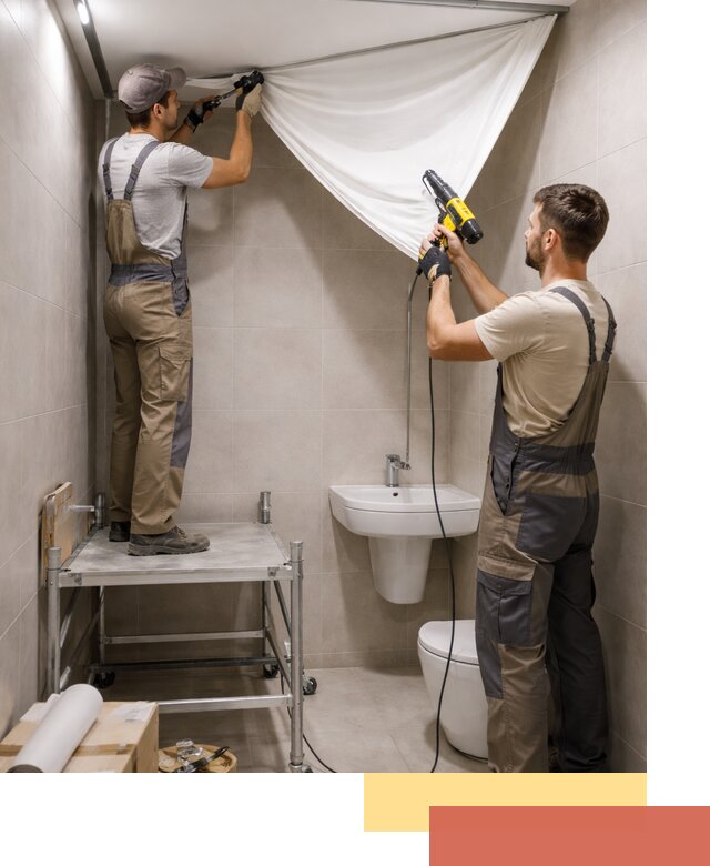 Монтаж натяжного потолка в санузле в чайковском