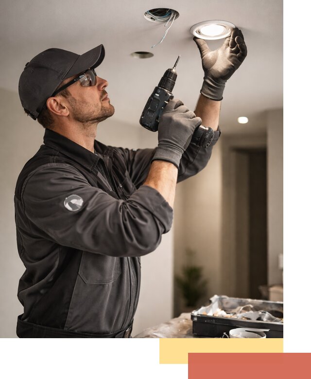 Установка точечных светильников в натяжной потолок в чайковском