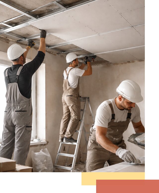 Одноуровневый потолок из гипсокартона в чайковском — монтаж и отделка