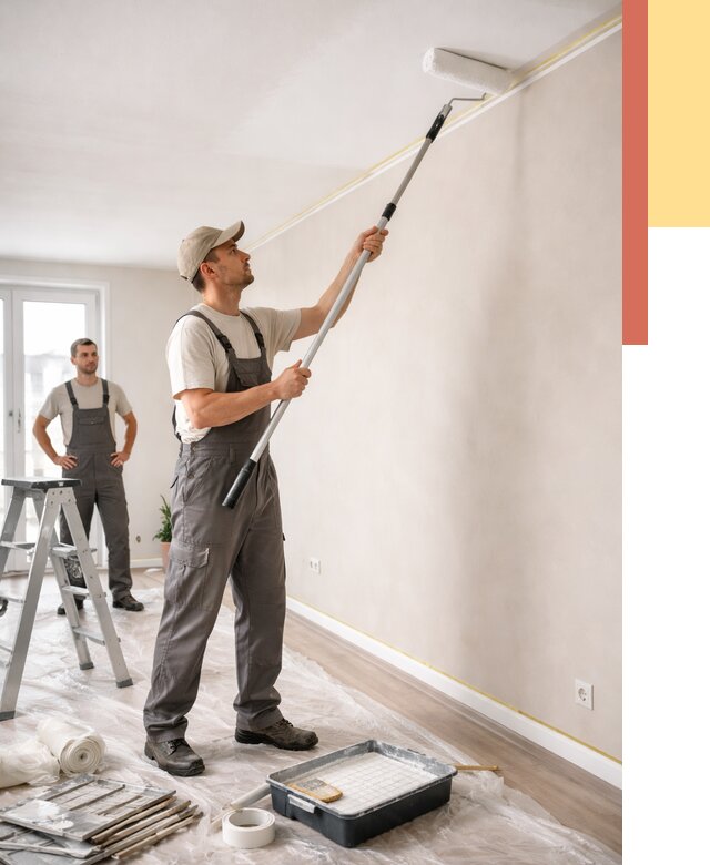 Покраска потолка из гипсокартона в чайковском от 4554 руб./м2 — услуги под ключ | ОТДЕЛОЧНИК-Чкв