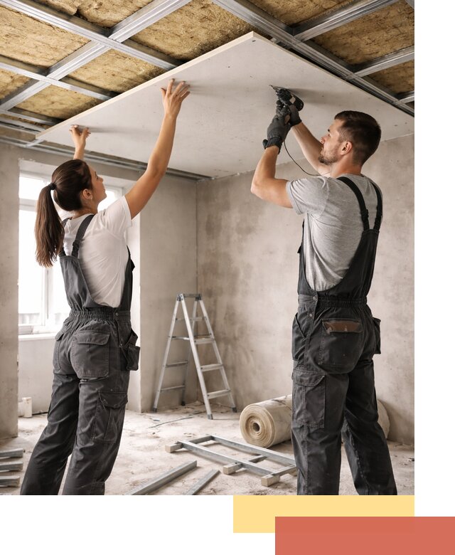 Звукоизоляция потолка из ГКЛ в чайковском профессионально и надежно