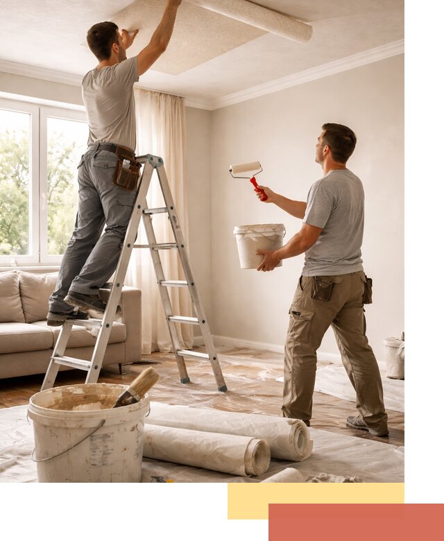 Поклейка обоев на потолок в чайковском — качественно и быстро