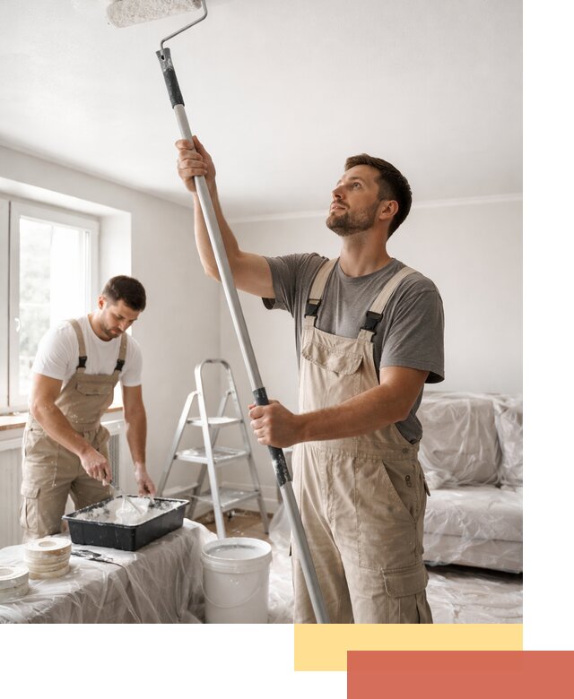 Покраска потолка водоэмульсионной краской в чайковском