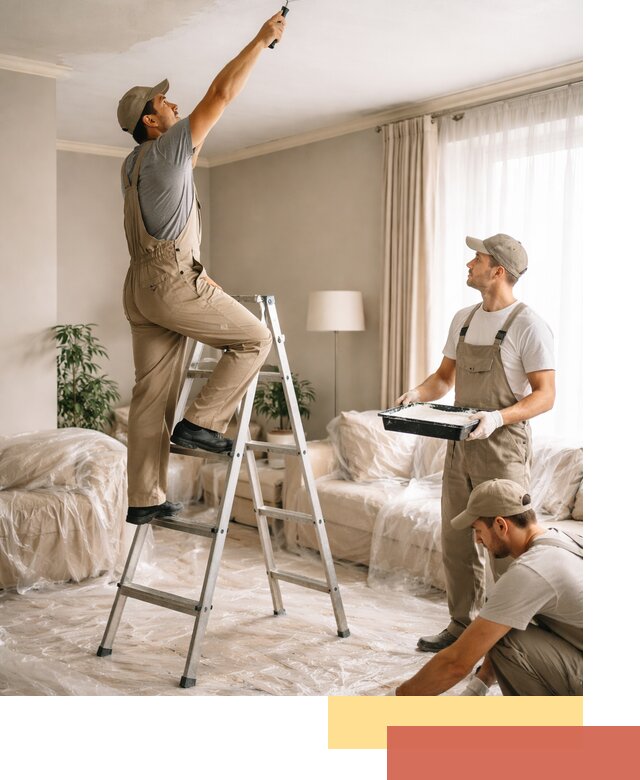 Покраска потолков акриловой краской в чайковском качественно и быстро