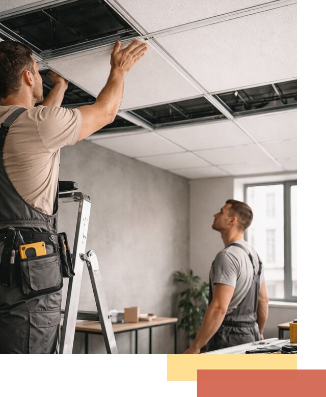 Монтаж потолочной плитки в чайковском качественно и в срок